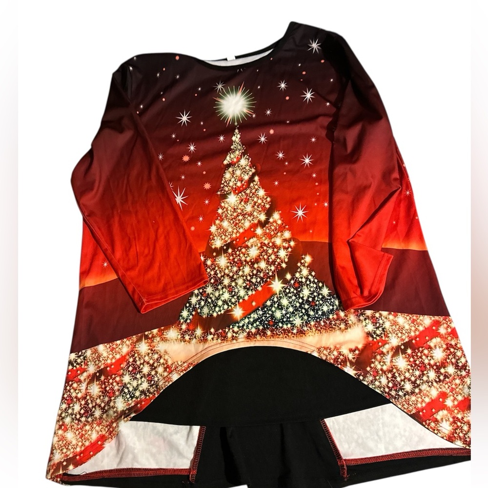 Festive Red Christmas Tree Tunic size XXL